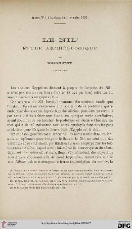 3.Ser. 3.1892: Le Nil : étude archéologique