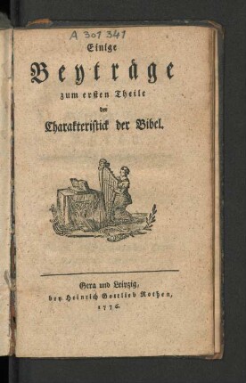 Einige Beyträge zum ersten Theile der Charakteristick der Bibel
