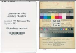 Entnazifizierung Hermann Klinkenberg , geb. 01.12.1897 (Bergmann)