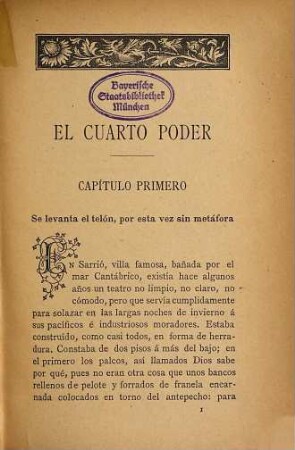 El cuarto poder : novela de costumbres, 1