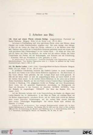 2. Arbeiten aus Blei (Nr. 180 - 183)
