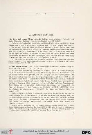 2. Arbeiten aus Blei (Nr. 180 - 183)