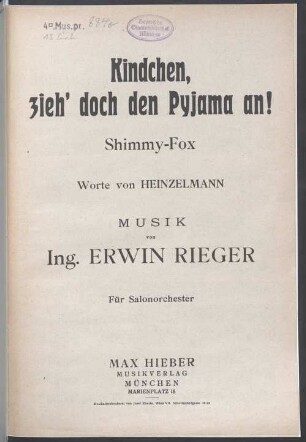 Kindchen, zieh' doch den Pyjama an! : Shimmy-Fox