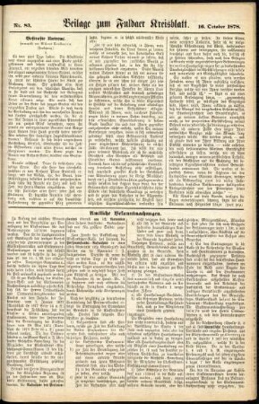 Zweite Ausgabe vom Mittwoch, den 16. Oktober 1878.
