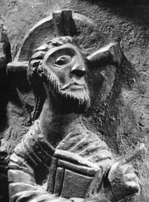 Kopf Jesu aus der Szene mit Zachäus, Bernwardsäule, Dom zu Hildesheim