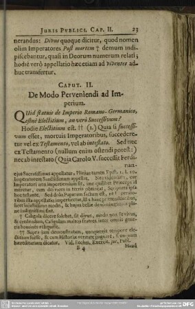 Caput II. De Modo Perveniendi ad Imperium