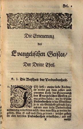 Die Erneuerung Des Evangelischen Geistes : Auß dem Frantzösischen Original in die Hochdeutsche Sprache ... übergesetzet, 3.