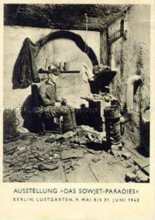 Postkarte zur Ausstellung "Das Sowjet-Paradies"