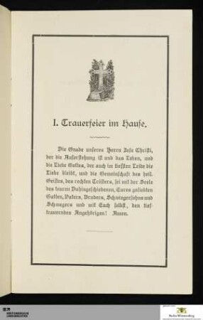 Trauerfeier im Hause