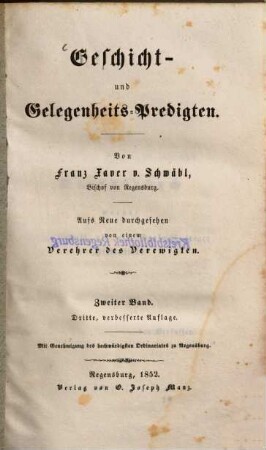 Geschicht- und Gelegenheits-Predigten, 2