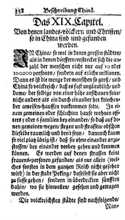XIX. Cap. Von denen völckern des landes und denen Christen, so in China gefunden werden.