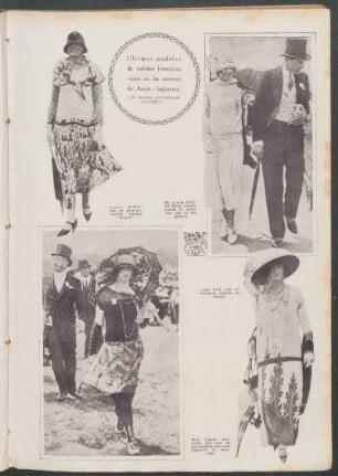 Ultimos modelos de toilettes femeninas vistos en las carreras de Ascot - Inglaterra. : (De nuestro corresponsal telegráfico)