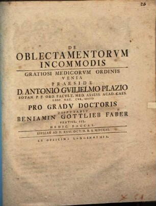 De oblectamentorum incommodis