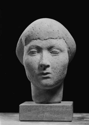 Kopf der Schwimmerin : Kopf der Schwimmerin. Terrakotta; Höhe 25 cm (1958; W. Arnold). Halle: Staatliche Galerie Moritzburg