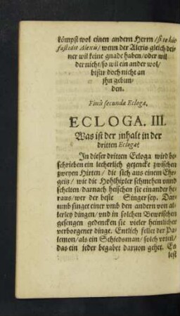 Ecloga. III. Was ist der inhalt ...
