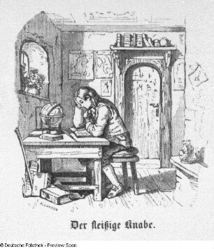 Valentin Duval in seiner Zelle beim Studium