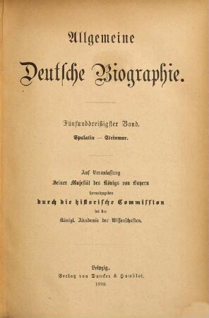 Allgemeine Deutsche Biographie, 35. Spalatin - Steinmar