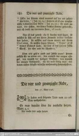 Die vier und zwanzigste Rede, den 27. May 1746
