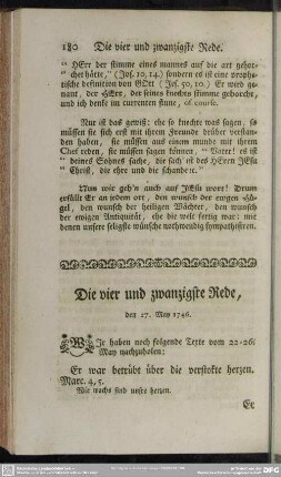 Die vier und zwanzigste Rede, den 27. May 1746