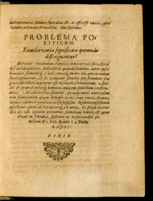 Problema Politicum.
