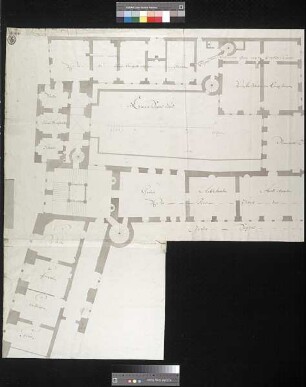 Grundriss des ersten Obergeschosses ("Erste Etage") des Südflügels um den kleinen Schlosshof