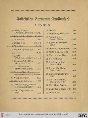 Oelgemälde (Nr. 1-63)