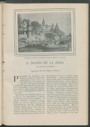 A través de la India. : Retorno a Europa. Apuntes de un viajero cubano. [Grabados de Levytype]