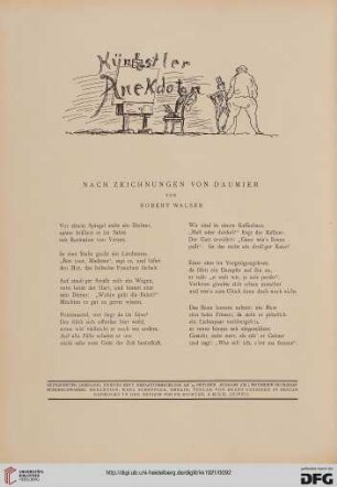 Künstler-Anekdoten: nach Zeichnungen von Daumier