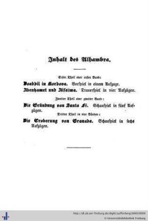 Inhalt des Alhambra