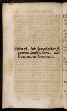 184, Visum est, huic Synopsi addere sequentem ...