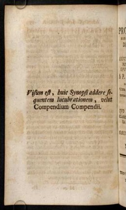 184, Visum est, huic Synopsi addere sequentem ...
