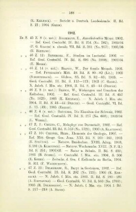 Zusätze zur Literatur von 1902