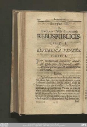 Caput I. De Republica Veneta.
