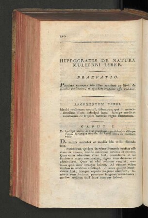 Hippocratis de Natura muliebri liber.