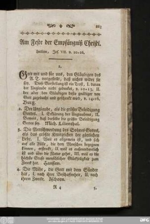 Am Feste der Empfängniß Christi. Lection, Jes. VII. v. 10 - 16.