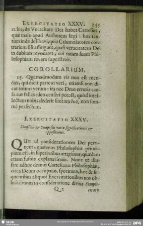 Exercitatio XXXV. Simplicis & Compositi variae significationes & oppositiones