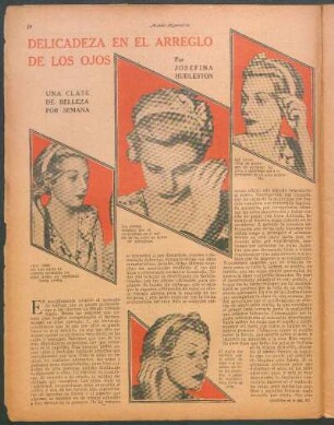 Delicadeza en el arreglo de los ojos : Una clase de belleza por semana