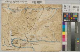 Arnsberg (Arnsberg) - Sundern (Sundern) Jagdbezirk 17.Jh. o.M. 33 x 42 kol. Zeichnung Herzogtum Westfalen, Forstarchiv Nr. 701