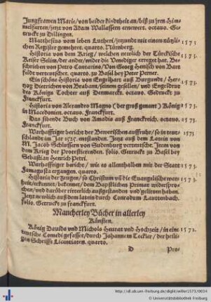 Mancherley Bücher in allerley Künsten.