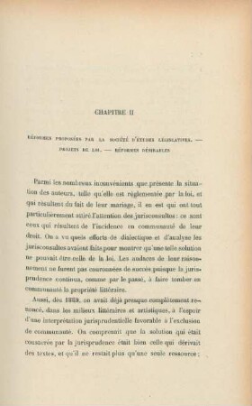 Chapitre II. Réformes proposée par la Société d'Etudes législatives. - Projets de loi. - Reformes désirables