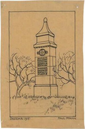 Pfann, Paul; Neuburg / Lothringen; Priesterwald-Denkmal - Perspektive