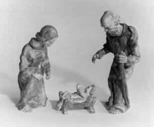 Tonkeramik Rudolf Mogl. Christi Geburt. Ton (vor 1946; R. Mogl)