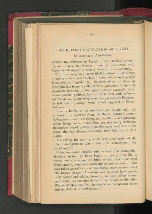 The British Occupation of Egypt.