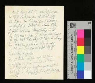 Handschriftliche Notizen zu Tagesverläufen "Brief No. 12"