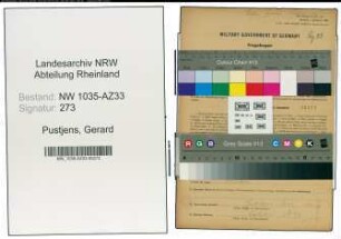 Entnazifizierung Gerard Pustjens , geb. 19.09.1912 (Bergmann)