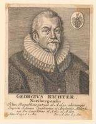 (Dr.) Georg Richter, Ratskonsulent und Prokanzler der Universität Altdorf; geb. 4. Mai 1592; gest. 9. Dezember 1651