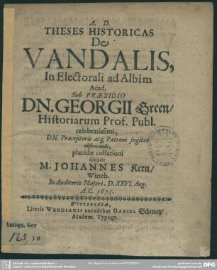 Theses historicae de Vandalis