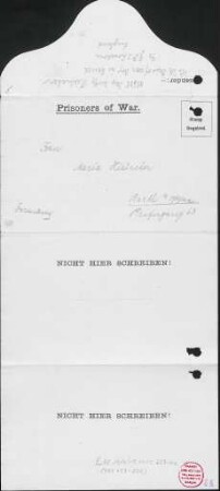 [Fritz Hielscher an Marie Hielscher in Barth]