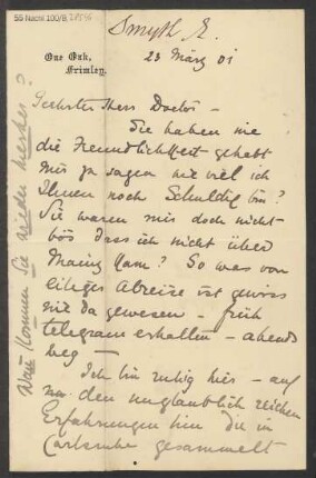 Brief an Ludwig Strecker <senior> und B. Schott's Söhne : 23.03.1901