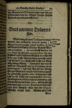 Eines unreinen Drüppers Cur.